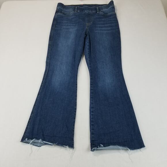 Spanx Shape Jeans Size XL Petite 20327Q Everywhere Flare Raw Hem Midnight Shade - Picture 10 of 10